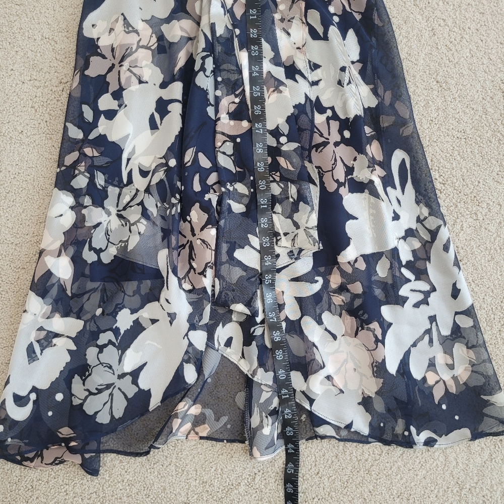 Like New DKNY Floral Sheer Layered Midi Dress Size 4 - Picture 10 of 11